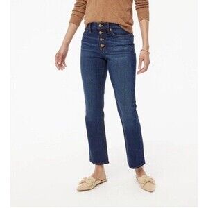 J Crew Jeans Size 24 Mid Rise Flare Crop Button Fly All Day Stretch Casual Denim